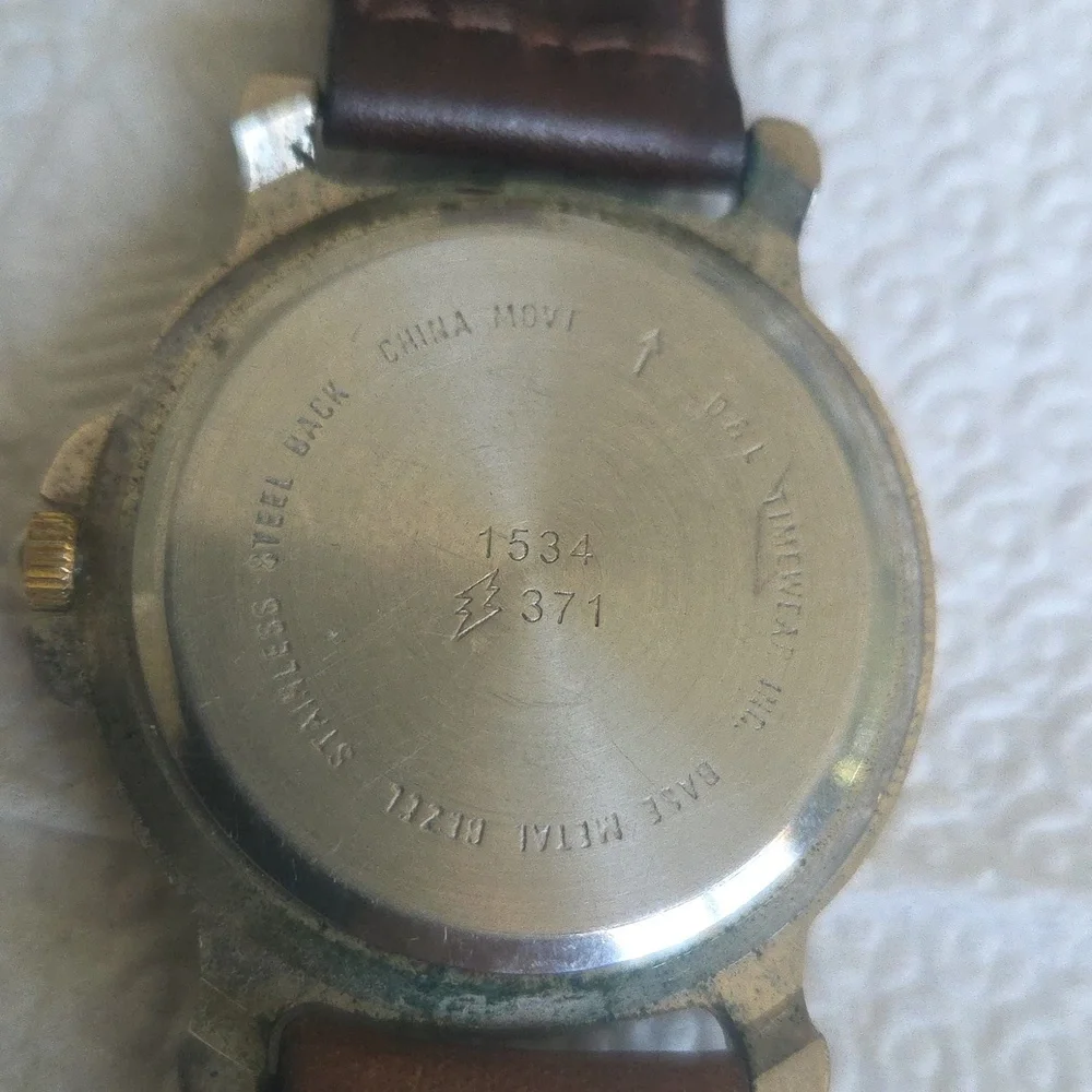 Wrangler Silver and Brown Leather Watch